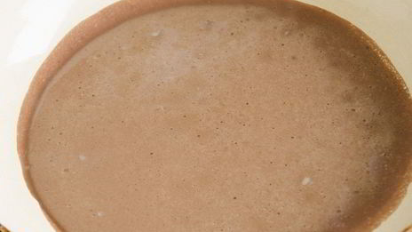 шоколадные блины с творогом и персиками