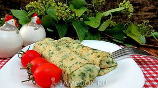 Шпинатные блины с печенью