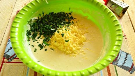 сытные блинчики с сыром и зеленью