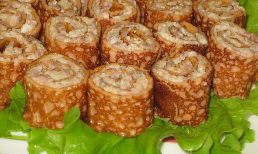 Рецепт закусочные томатные блинчики пенечки