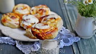 Булочки с творогом в сметанной заливке