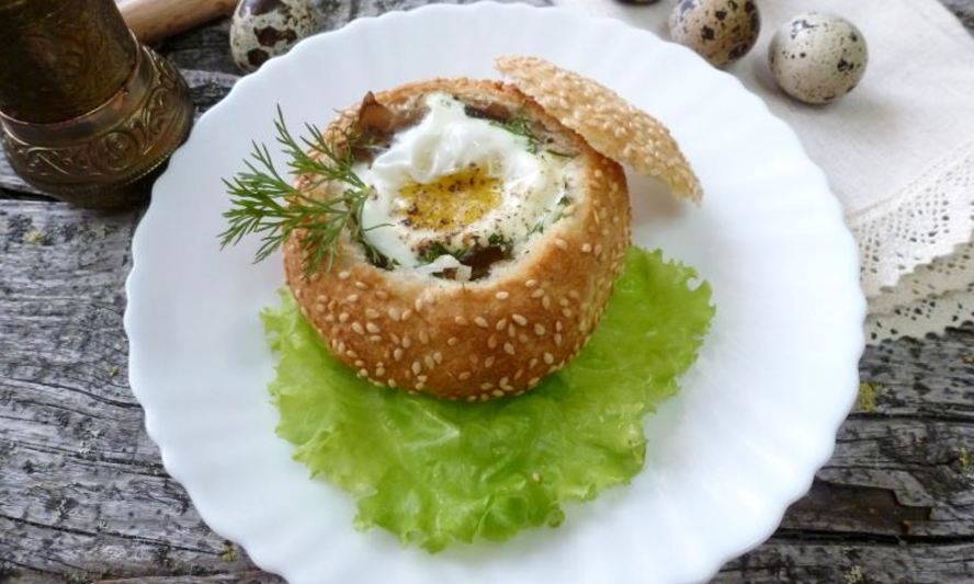 Рецепт полезный завтрак в булочке