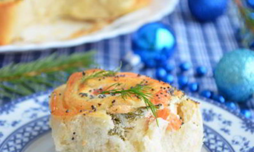 Рецепт праздничные булочки с копченым лососем и креветками