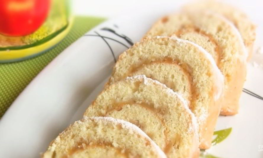 Рецепт быстрый яблочный рулет