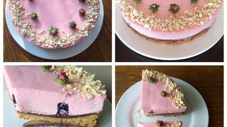 чизкейк с ежевикой