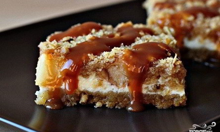 Рецепт чизкейк с хлопьями и яблоками