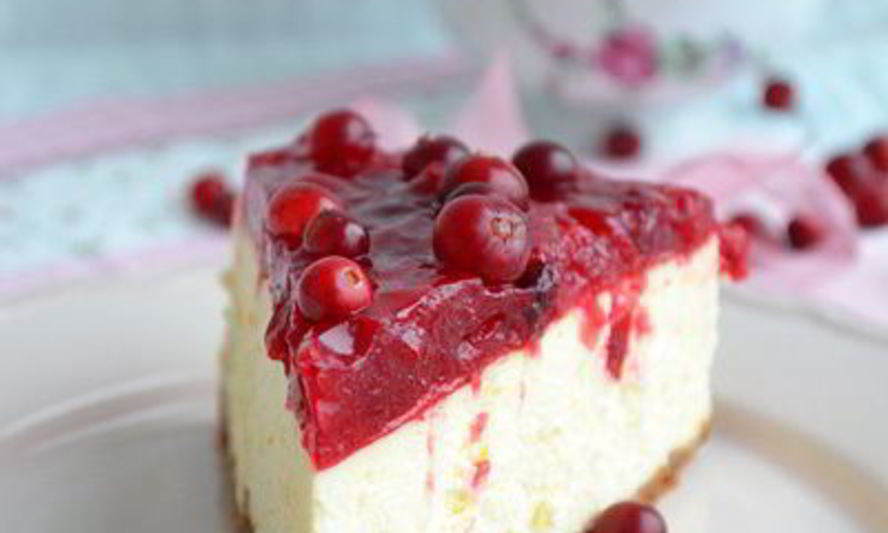 Рецепт чизкейк с клюквой