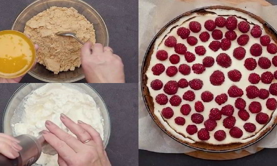 Рецепт чизкейк с малиной