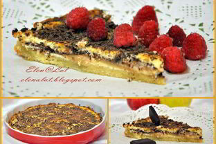 Чизкейк с яблоками и темным шоколадом