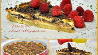 Чизкейк с яблоками и темным шоколадом