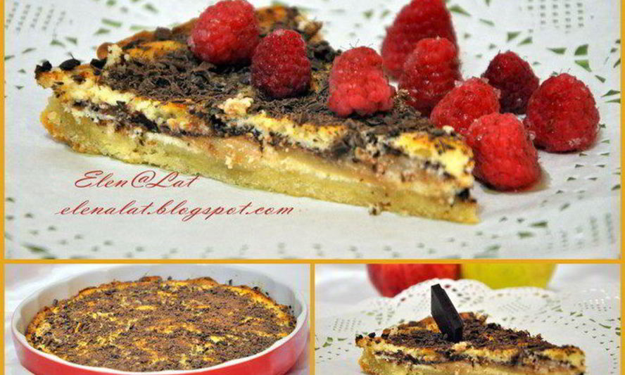 Рецепт чизкейк с яблоками и темным шоколадом