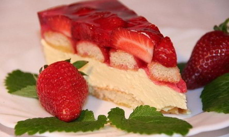 Рецепт нежный чизкейк с клубникой без выпечки