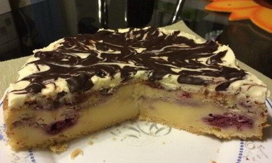 Рецепт творожный чизкейк с малиной