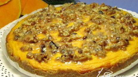 тыквенный чизкейк с грецкими орехами и корицей