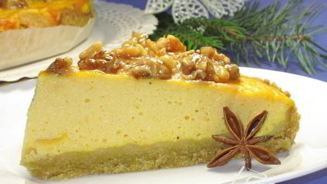 тыквенный чизкейк с грецкими орехами и корицей