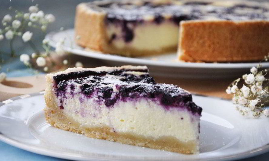 Рецепт ванильный чизкейк с голубикой
