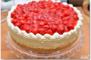 Вишневый чизкейк без выпечки