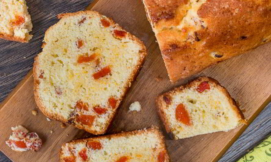 Рецепт апельсиновый кекс с курагой