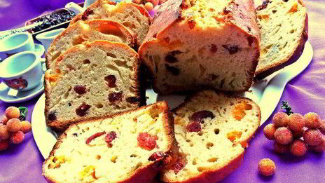 кекс на сметане с мандаринами и клюквой