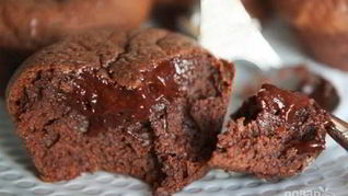 Кекс с жидким шоколадом внутри