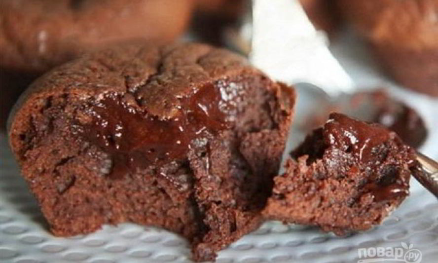 Рецепт кекс с жидким шоколадом внутри