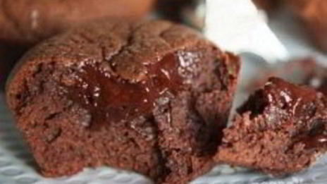 кекс с жидким шоколадом внутри