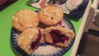 Кексики с черничным джемом