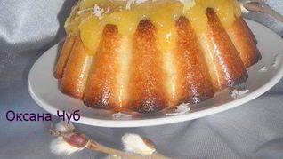 Кокосовый кексик в апельсиновой глазури