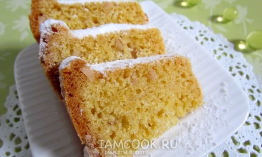 Рецепт кукурузный кекс с миндалем