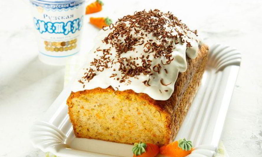 Рецепт морковный кекс со сметанной глазурью