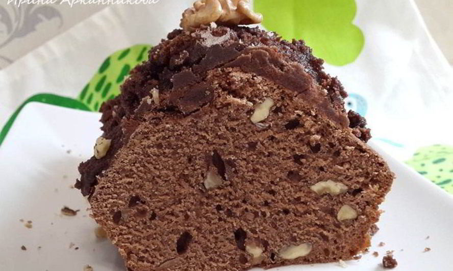 Рецепт постный шоколадно-ореховый кекс