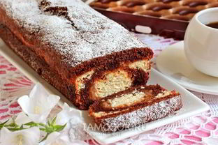 Шоколадно-творожный кекс