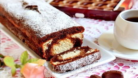 шоколадно-творожный кекс
