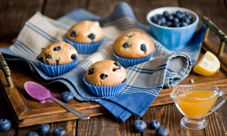 Рецепт творожный кекс с черникой