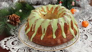 Творожный кекс с яблоками и вяленой клюквой