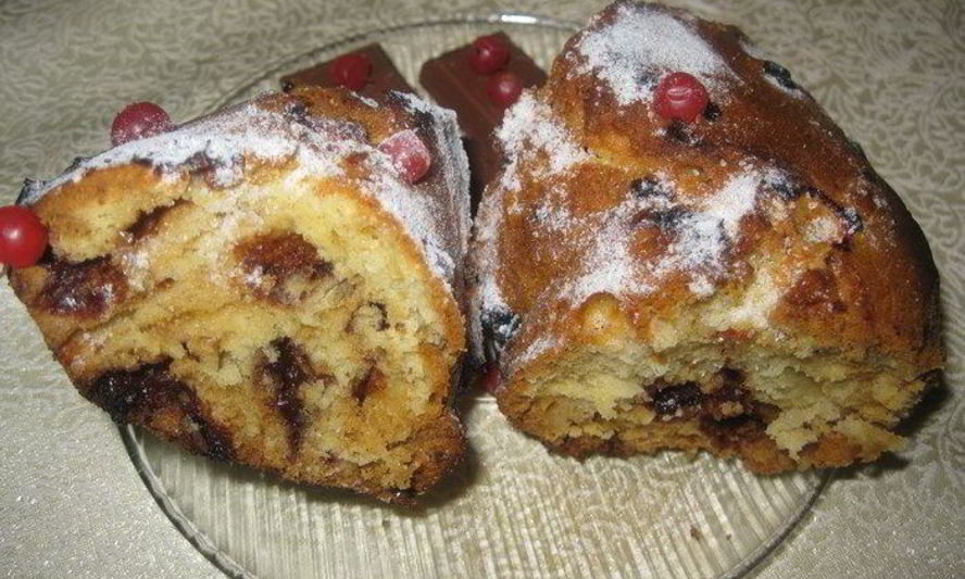 Рецепт ванильный кекс с шоколадом и брусникой