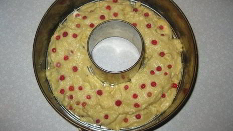 ванильный кекс с шоколадом и брусникой