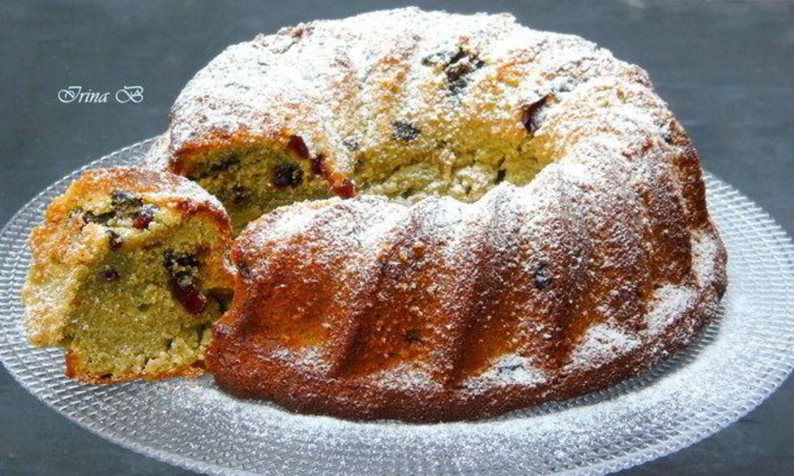 Рецепт зеленый творожный кекс