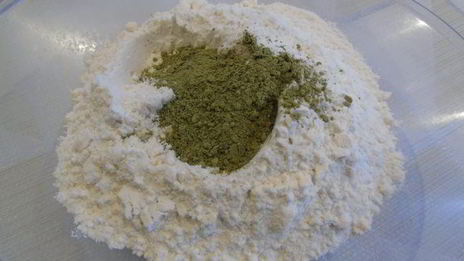 зеленый творожный кекс