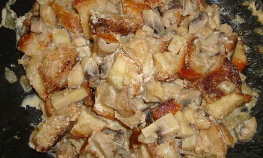 Рецепт грибы с хлебом