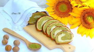 Хлеб с чаем матча и грецким орехом