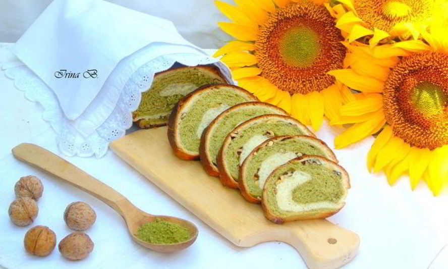Рецепт хлеб с чаем матча и грецким орехом