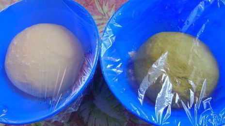 хлеб с чаем матча и грецким орехом