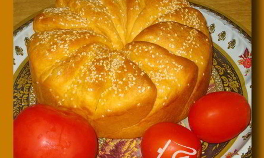 Рецепт томатный хлеб с кунжутом