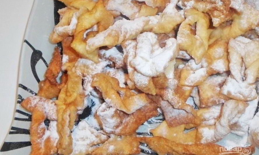 Рецепт хворост на воде хрустящий