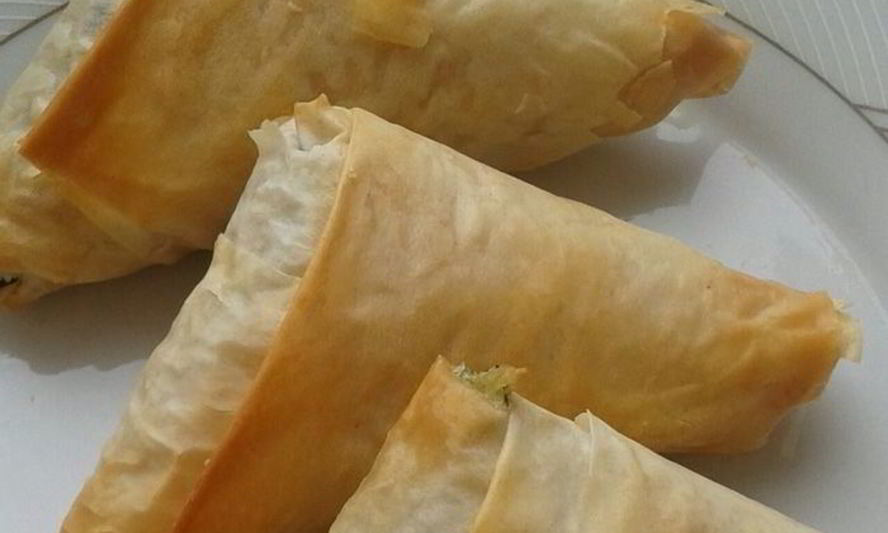 Рецепт конвертики из теста фило со шпинатом и картофелем