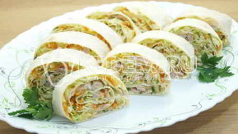 быстрая закуска из лаваша