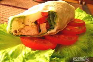 Грудка в лаваше