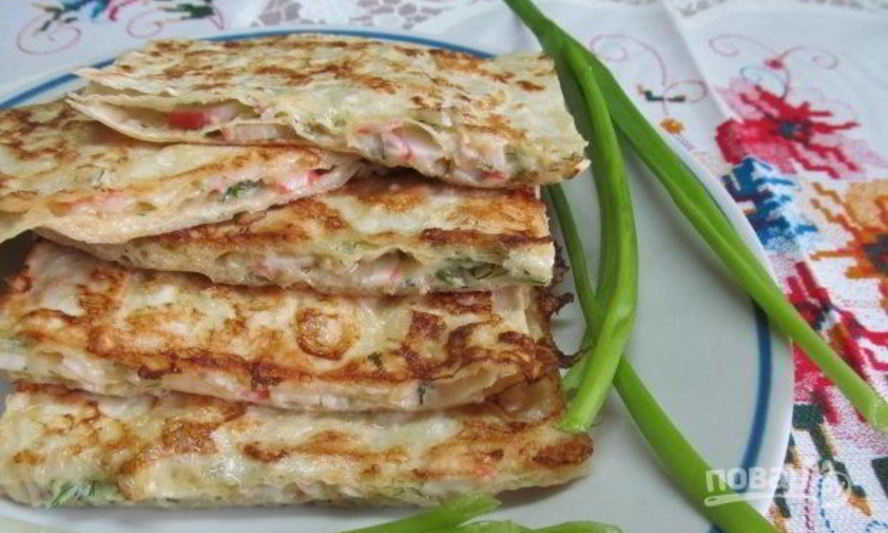 Рецепт лаваш, обжаренный в яйце