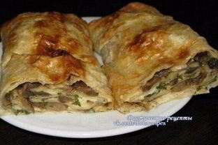 Лаваш с грибами и сыром